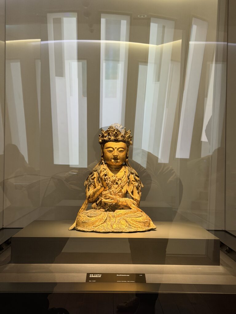 Gilt-bronze seated Bodhisattva statue at the Leeum Museum of Art