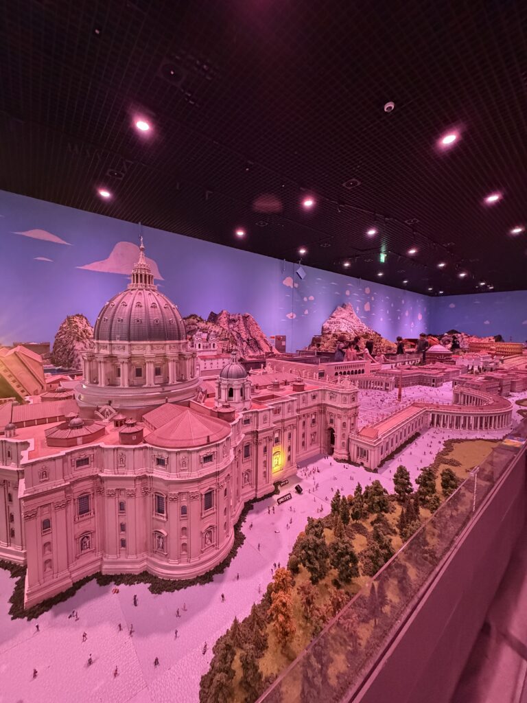 Miniature model of St. Peter's Basilica and the Vatican in the Italy Hall, Nowon Train Village