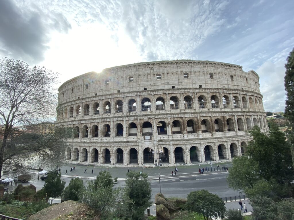 The real Colosseum in Rome, exterior daytime view